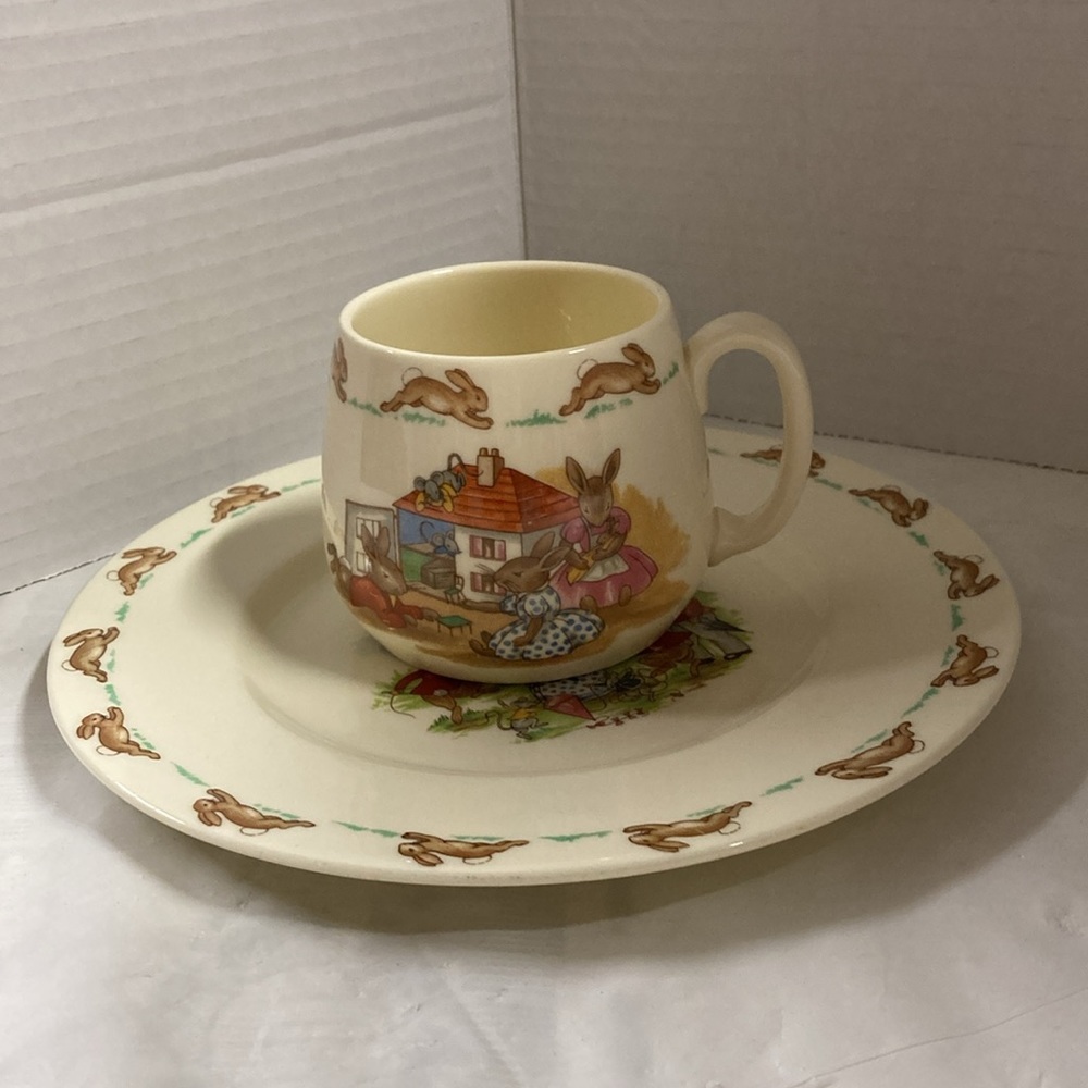 Royal Doulton England Bunnykins Child’s Plate and Cup English Fine Bone China